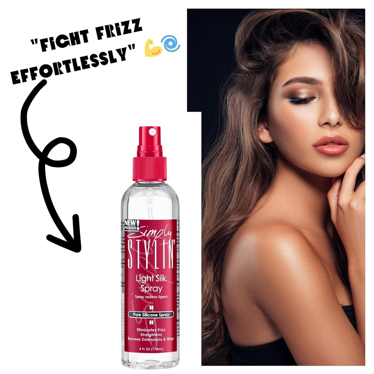 Light Silk Hair Spray Heat Protectant for Frizz & Shine - Pack of 2
