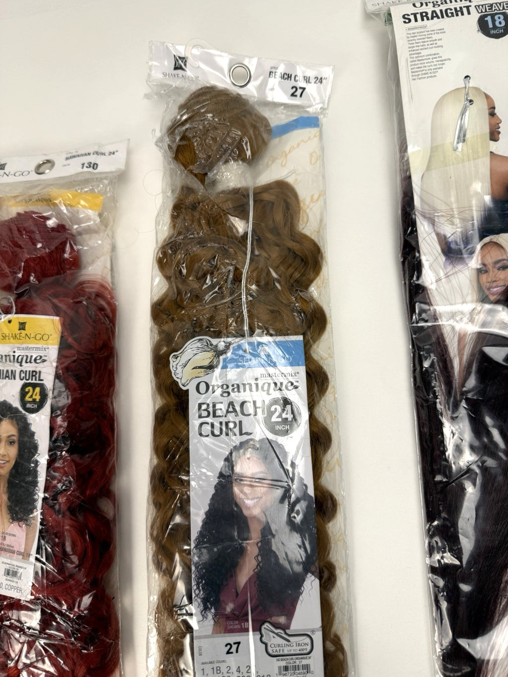 Multicolor Curly and Straight Synthetic Hair Bundles - 5 Pack