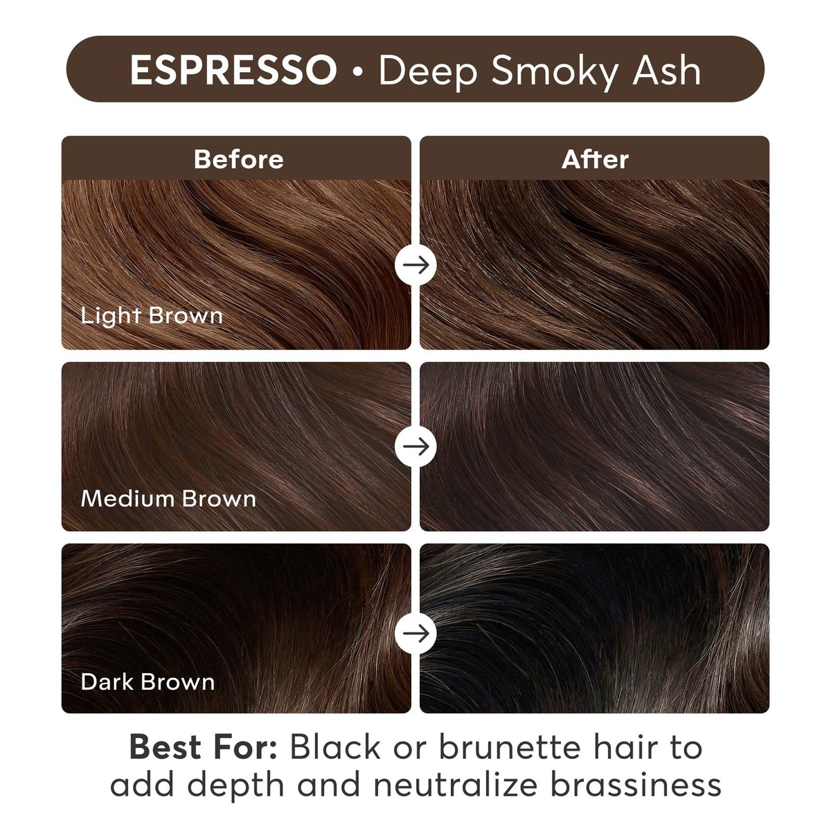 Hair Gloss for Brunette Hair - Color Reviving & Shine Enhancer, Espresso