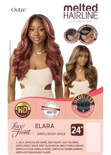 Luxury Lace Front Wig with Melted Hairline, Natural Look, Heat Resistant - Off Black 1B