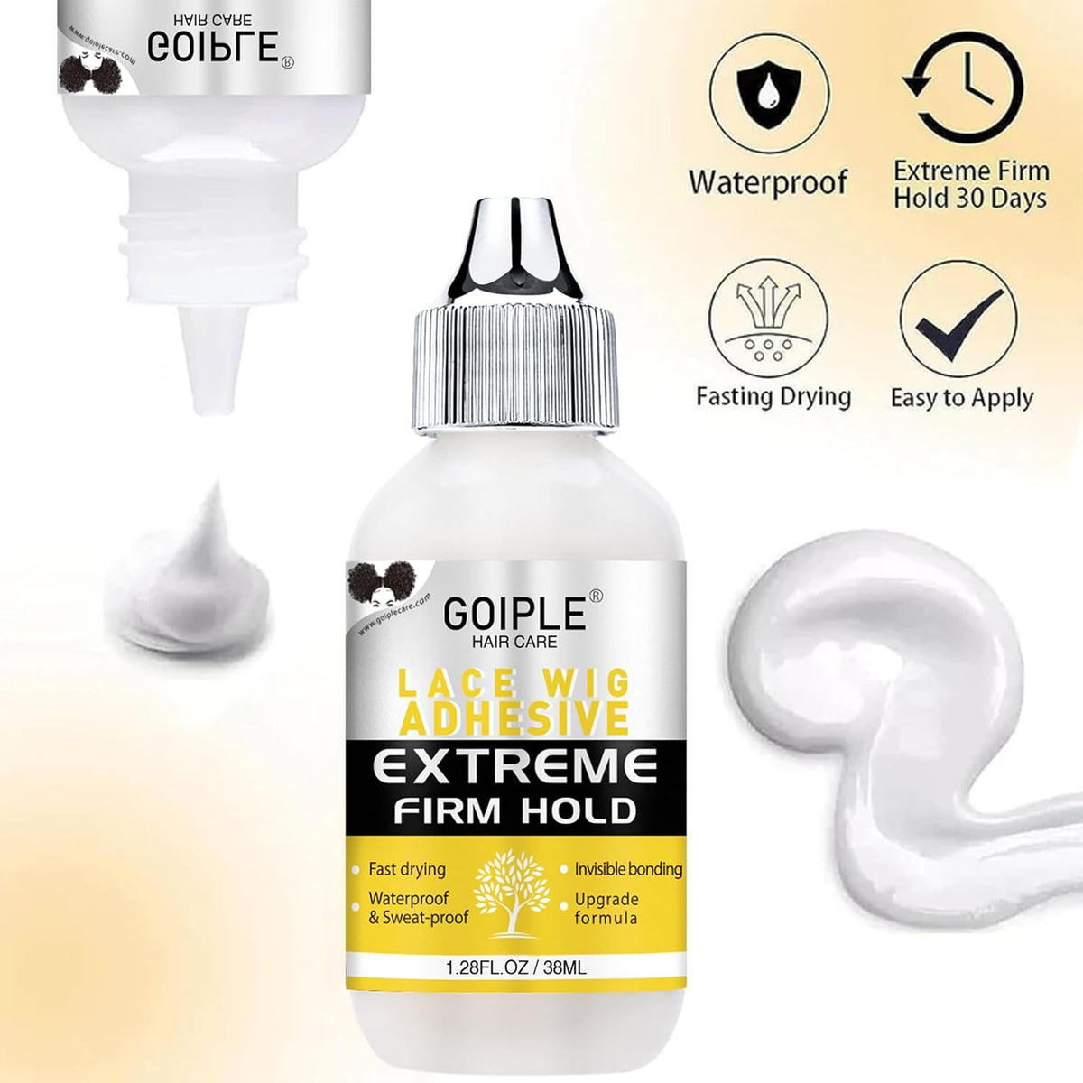Waterproof Strong Hold Lace Glue for Wigs & Hair Systems - 1.34oz & 2.15oz Options