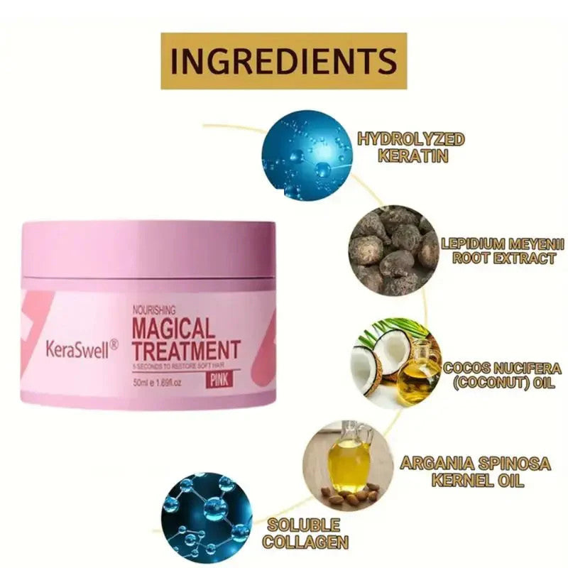 Keratin Hair Mask 5 Seconds Repair Damaged Frizzy Hair Deep Moisturizer