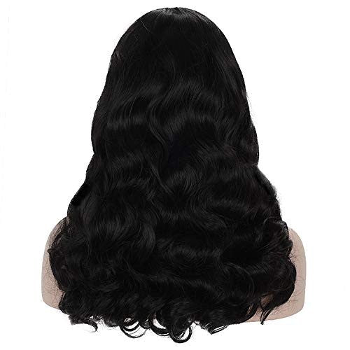 Vintage 50s Wavy Black Wig with Bangs for Cosplay & Retro Looks