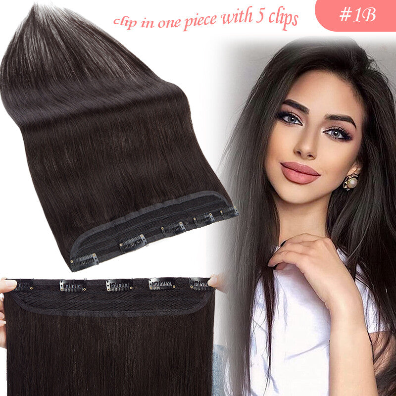Clip-In Remy Human Hair Extensions Full Head Weft - 12-24 Inch, Multiple Styles & Colors