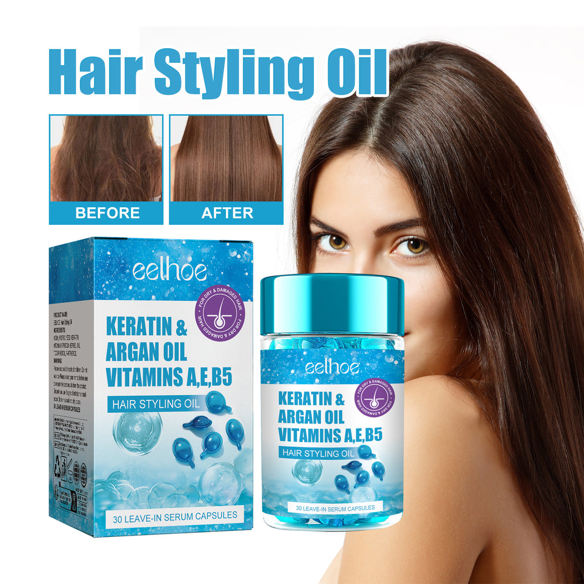 Moisturizing Hair Serum Capsules for Color-Treated & Damaged Hair