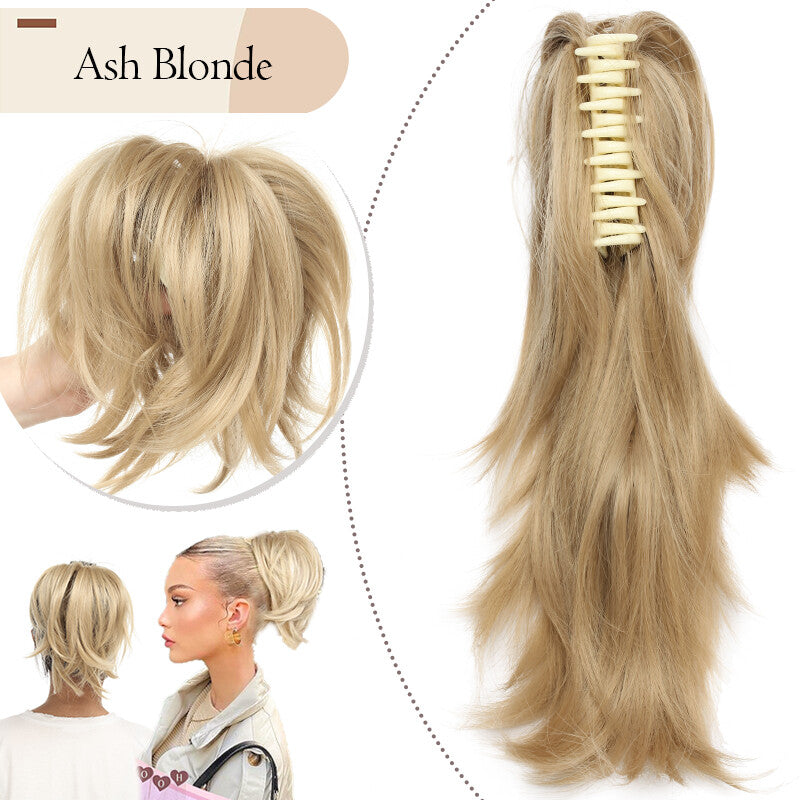 Short Claw Clip-In Ponytail Extension - Curly & Bendable 12 Inch Hair Accessory