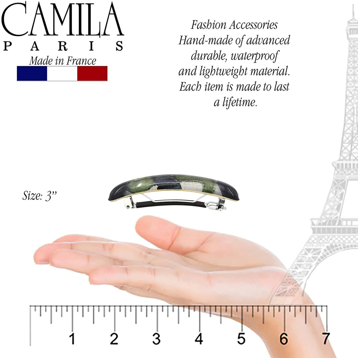 French Contoured No-Slip Hair Barrette Bevel - Elegant Hair Accessory