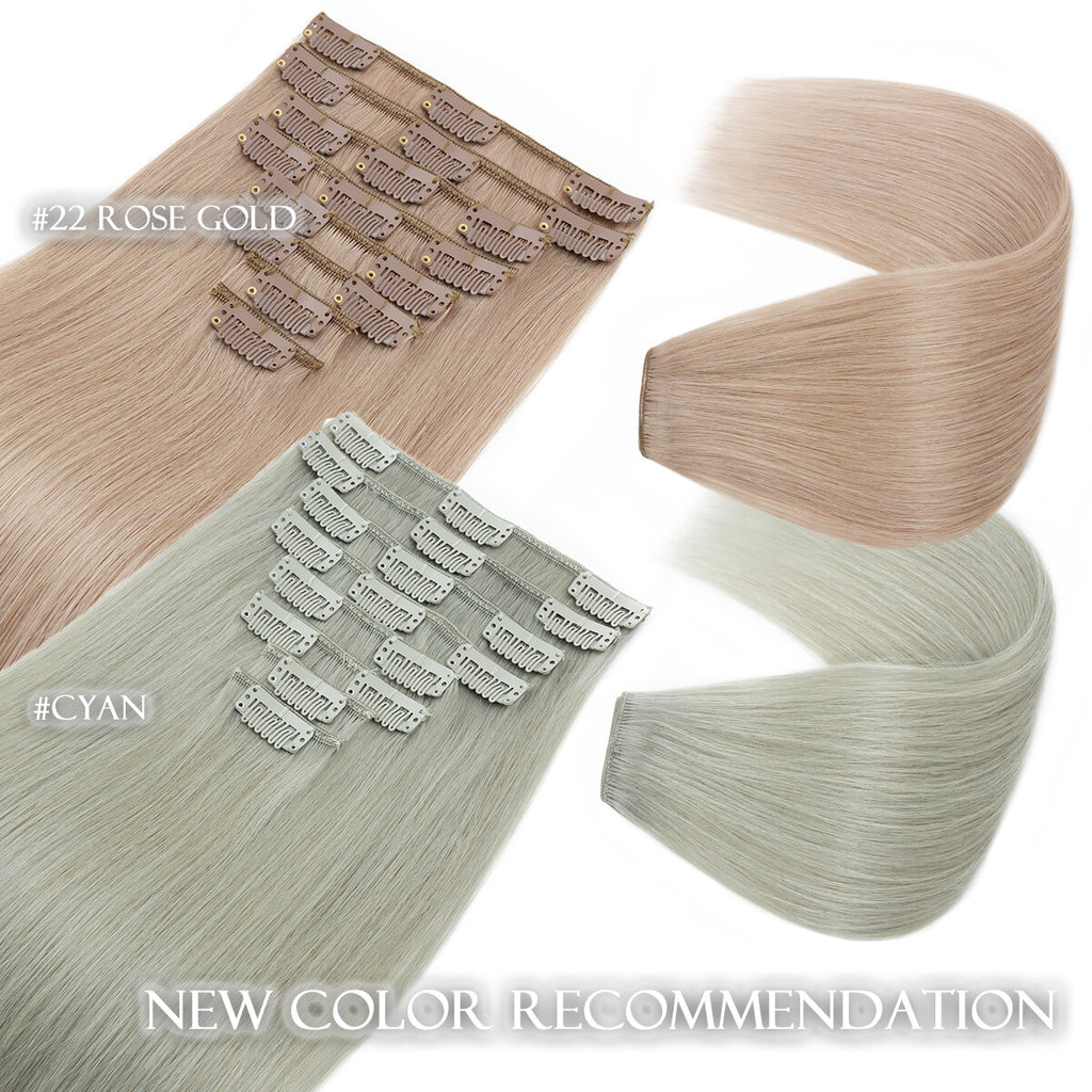 Clip-In Hair Extensions Full Head 8 Pieces Remy Human Hair 4-24 Inches