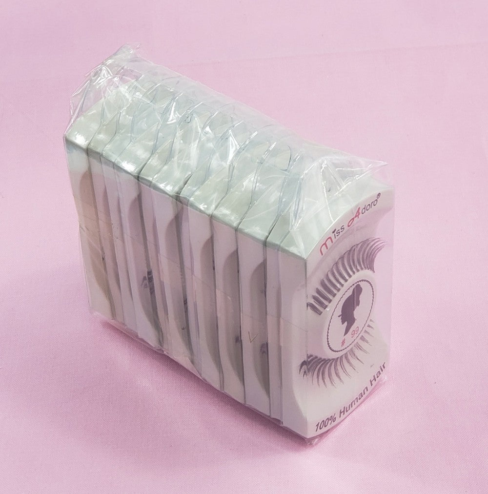 12 Pack Human Hair False Eyelashes Style #99 Natural Touch Lightweight & Handmade