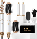 5-in-1 Hot Air Hair Dryer Brush Volumizer Curling & Straightening Styler