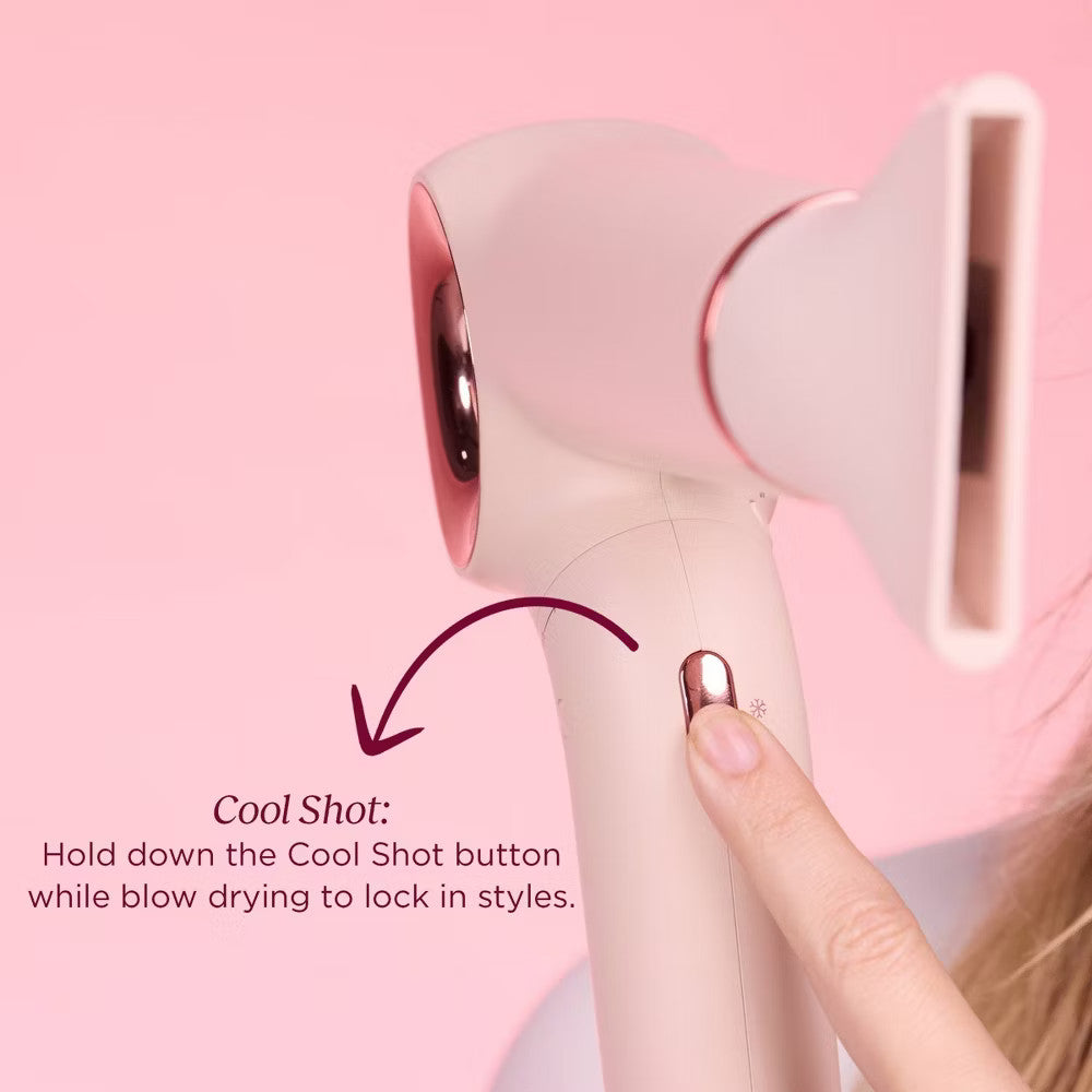 Pink Hair Dryer with BLDC Motor, Foldable & Fast Drying - 1600W