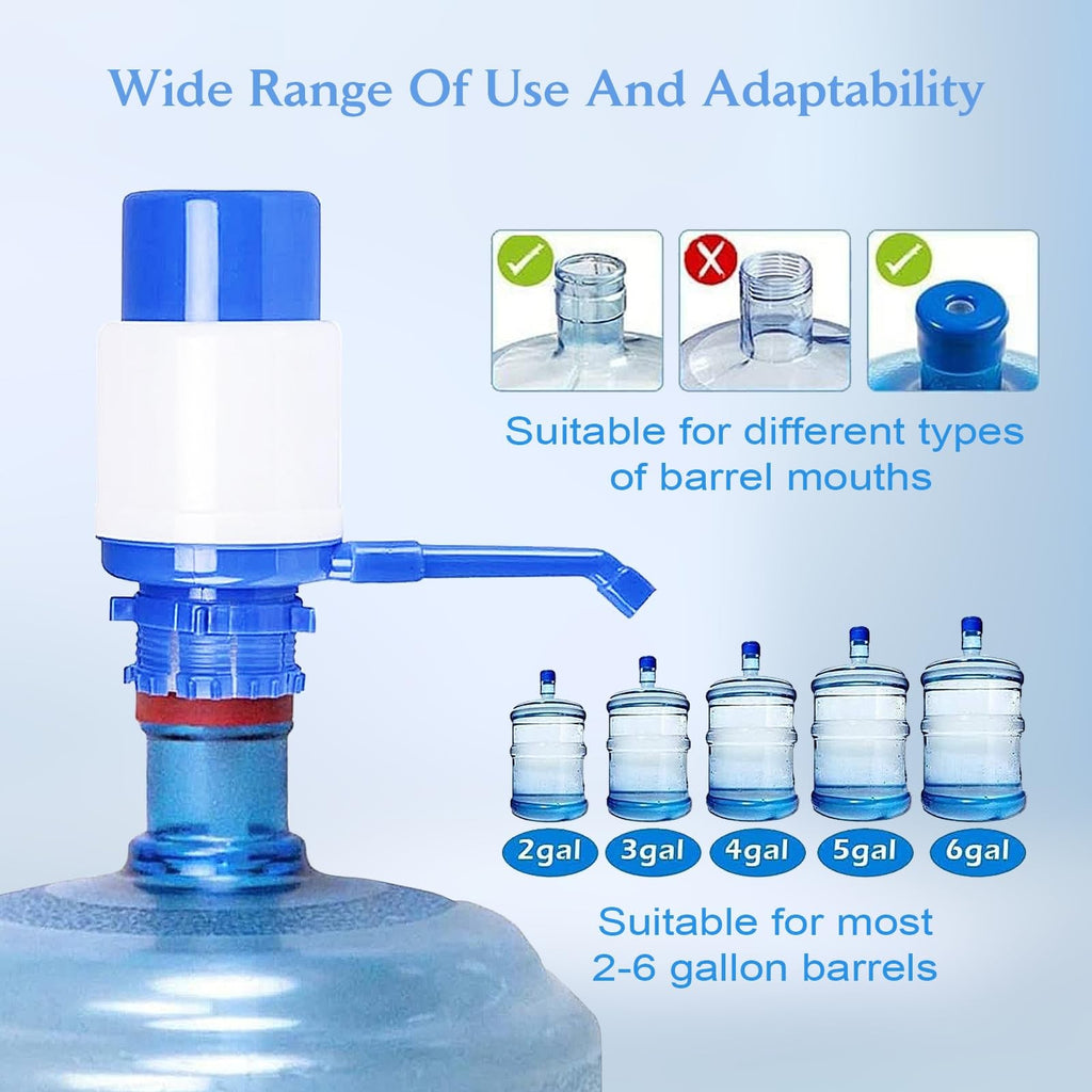 2 Pack 5 Gallon Water Bottle Pump - Portable Manual Drinking Pump