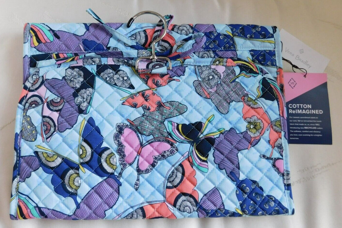 Hanging Accessory Organizer Case for Jewelry - Vera Bradley Butterfly Pattern