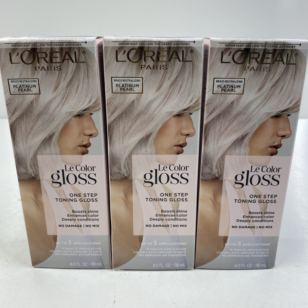 3-Pack L'Oréal Le Color Gloss Platinum Pearl Hair Toning Kit