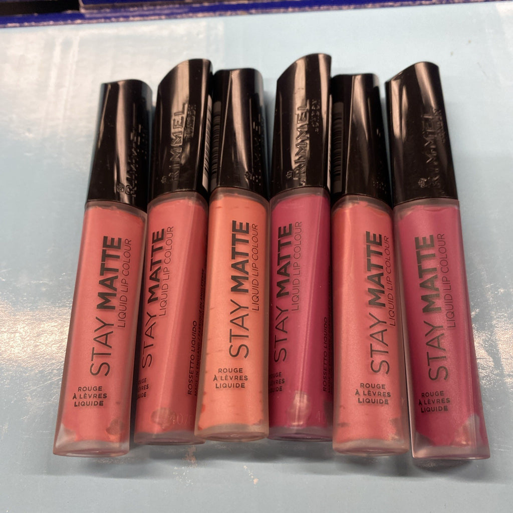 Rimmel Stay Matte Liquid Lip Color – 6x Set, Random Colors, 0.21 fl oz Each