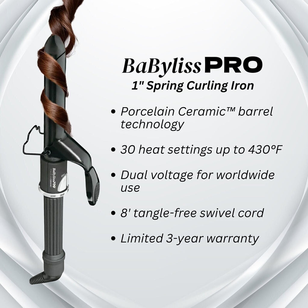 Porcelain Ceramic 1-Inch Flat Curling Iron for Hair Styling
