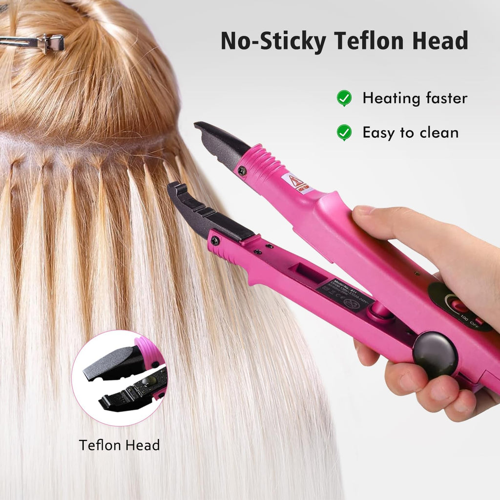 Pink Fusion Keratin Hair Extensions Iron - 10.8 Inch Styling Tool