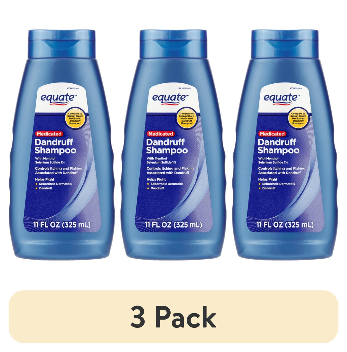 (3 Pack) Medicated Dandruff Shampoo with Selenium Sulfide 1% - 11 fl oz