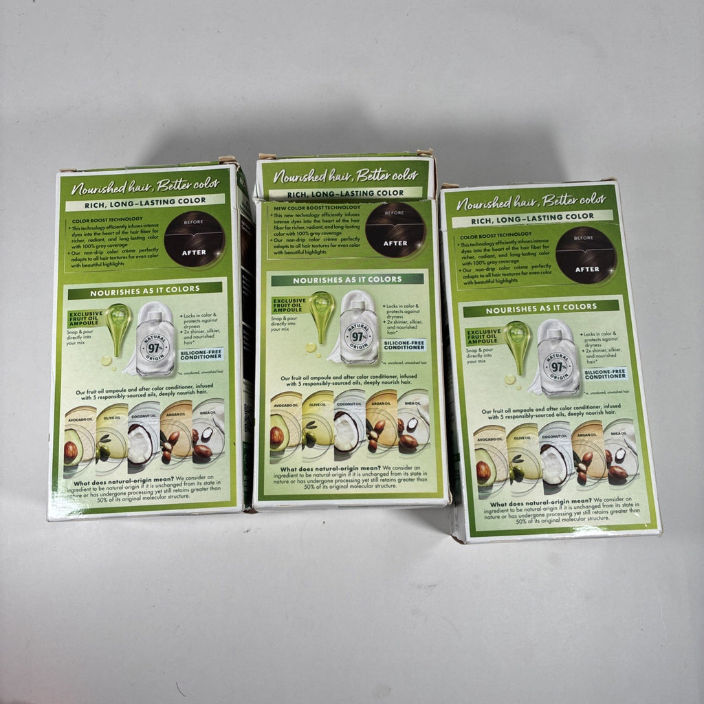Garnier Nutrisse Permanent Hair Color Kit 3-Pack Dark Brown #40 Gray Coverage