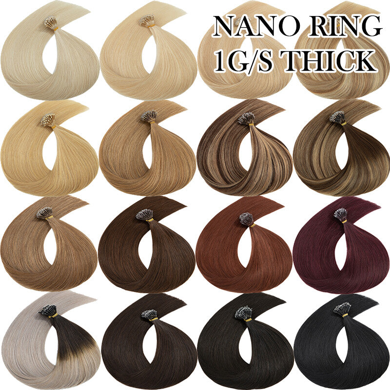Human Hair Extensions Nano Ring Tip Thick 1G/S Russian Remy Hair