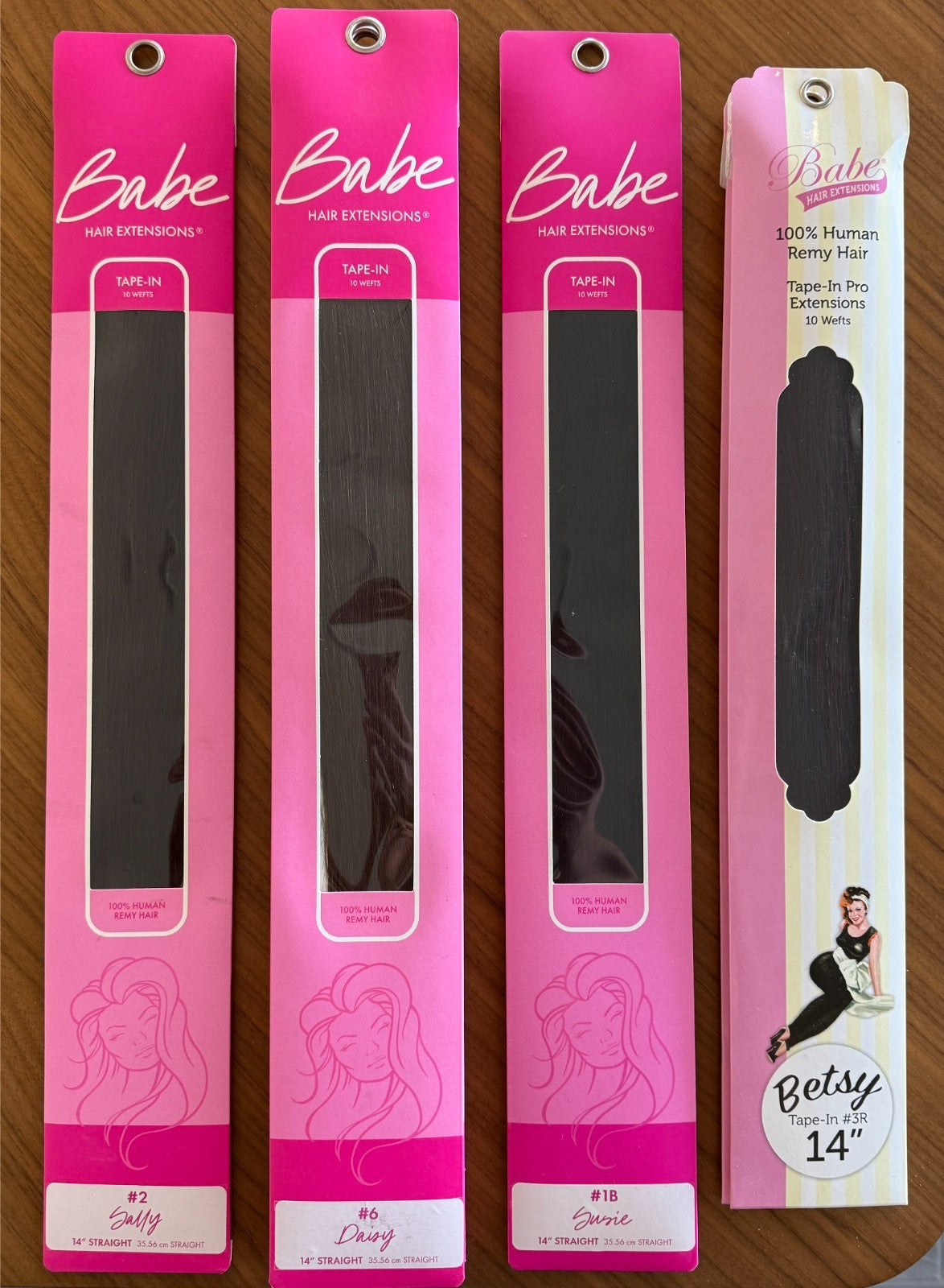 Remy Human Hair Tape-In Extensions 14 Inch Straight Multiple Shades