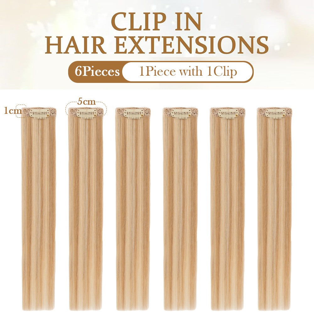 Clip-In Hair Extensions 100% Remy Human Hair - Multiple Colors & Lengths