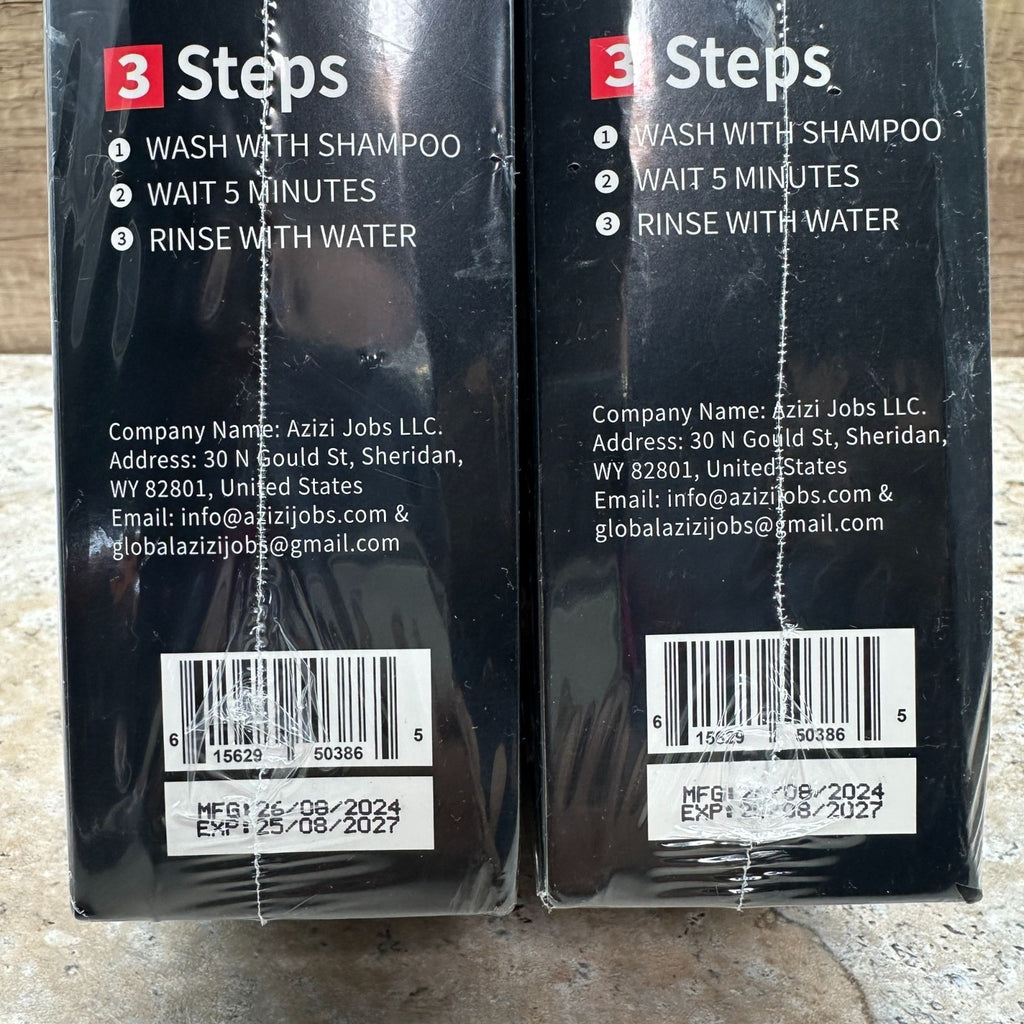 Black Hair Dye Shampoo 3 in 1 Hair Color & Gray Coverage Set - 2 Pack