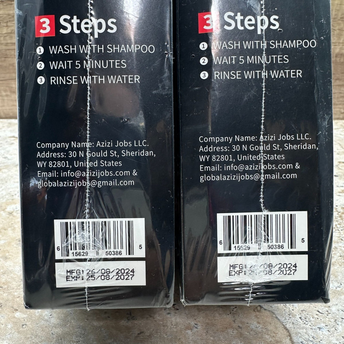 Black Hair Dye Shampoo 3 in 1 Hair Color & Gray Coverage Set - 2 Pack