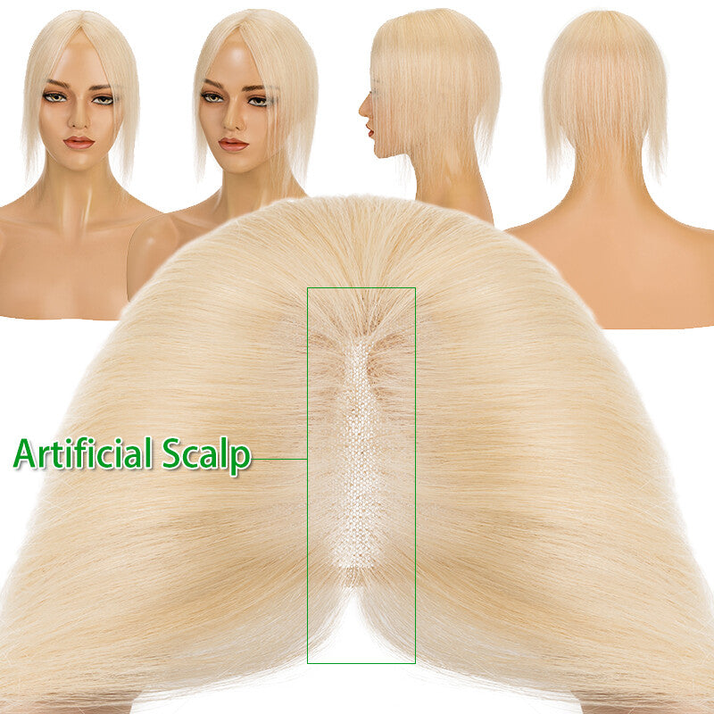Clip-In Human Hair Topper with Lace Base - Remy Hair for Thinning Hair