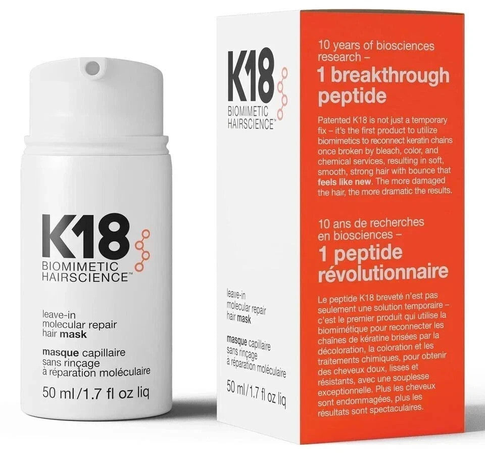 K18 Leave-In Molecular Hair Repair Mask 50ml Pack of 2 - Biomimetic Hair Science