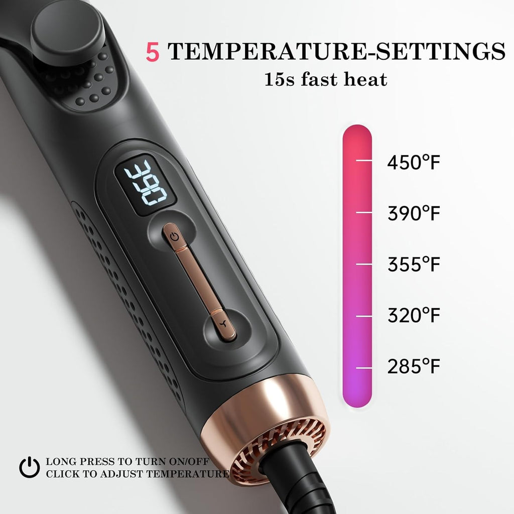 2-in-1 Hair Straightener and Curling Wand with Airflow System for Women