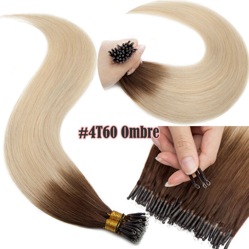 150g Thick Nano Ring Human Hair Extensions with Micro Beads for Ombre Styles