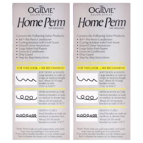Home Perm Kit for Men & Women - Lasting Curls & Waves, Color Safe, 2 Pieces