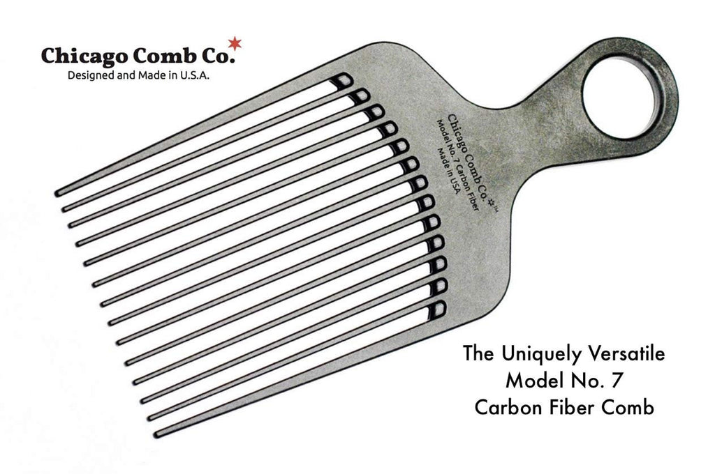 Carbon Fiber Pick Comb for Long Curly & Afro Hair - Detangling & Styling Tool