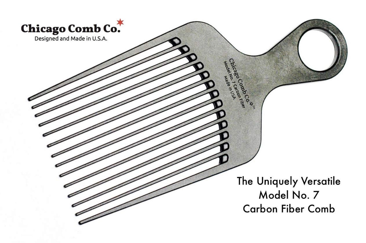Carbon Fiber Pick Comb for Long Curly & Afro Hair - Detangling & Styling Tool