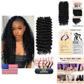 Deep Wave Feather Crochet Hair Extensions 20 Inch 120 Strands for Black Women