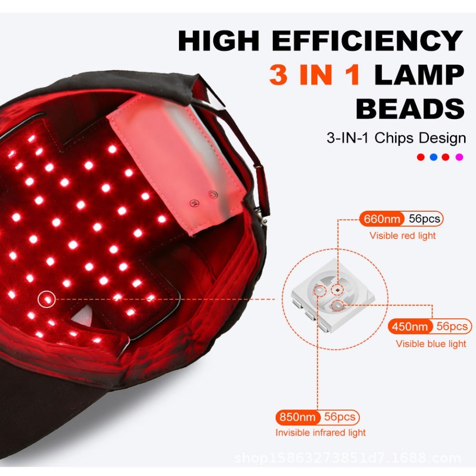 Red Light Therapy Hair Growth Cap 660nm & 850nm for Hair Loss & Regrowth