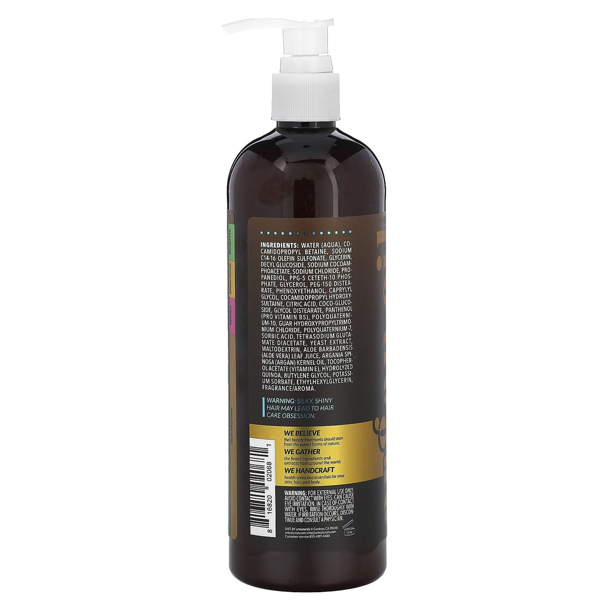 Argan Oil & Vitamin E Hair Shampoo - Hydrating Nourishing 16oz