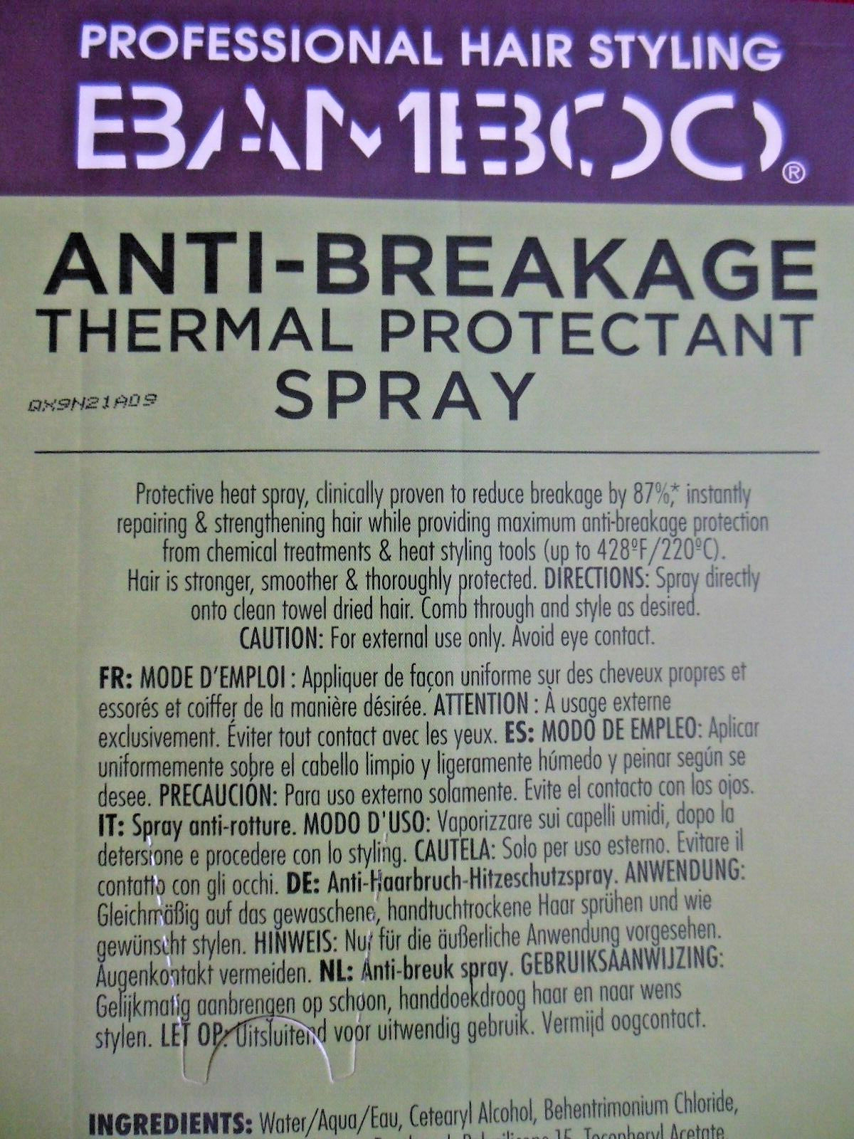 Bamboo Anti-Breakage Thermal Protectant Spray with Kendi Oil - Heat Protection up to 428°F, 4.2 fl oz