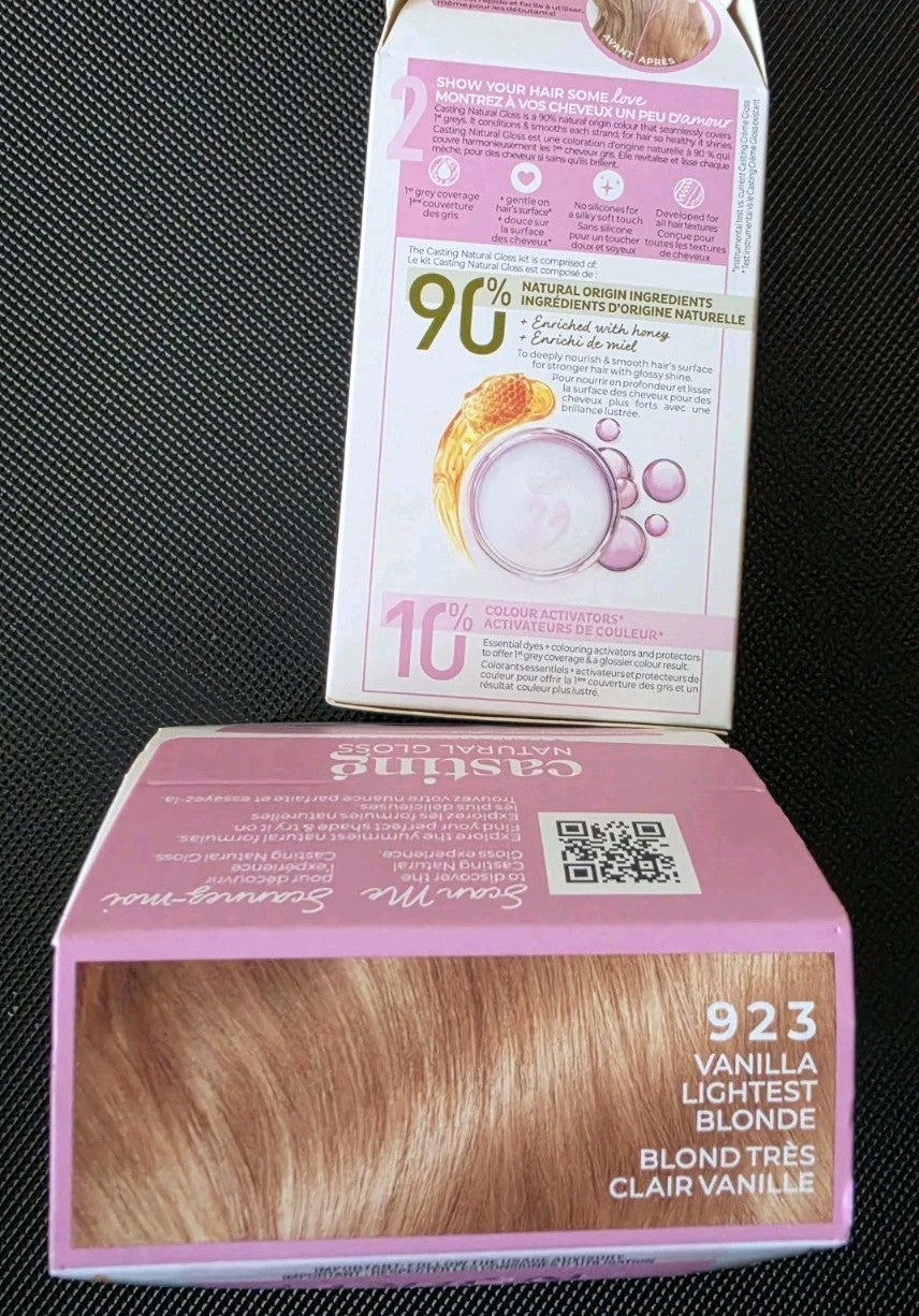 L'Oreal Paris Casting Natural Gloss 923 Vanilla Light Blonde Hair Color - Pack of 2
