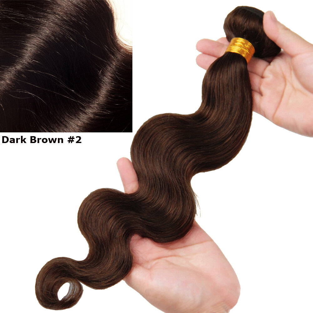Brazilian & Indian Human Hair Weave Virgin Remy Body Wave - Multiple Lengths & Colors