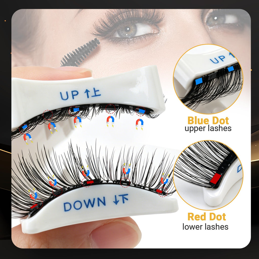Magnetic False Eyelashes Kit Reusable Natural Look with Applicator