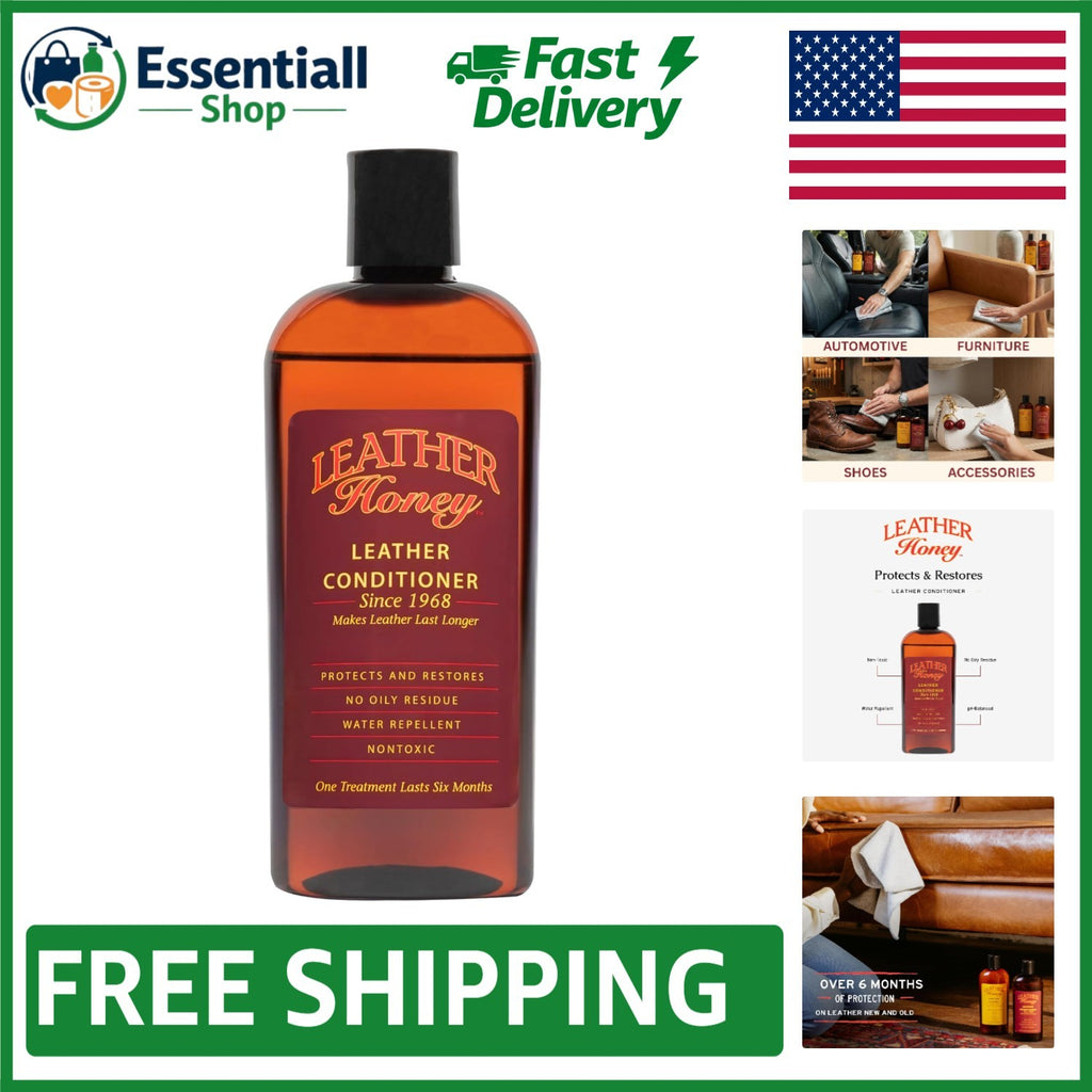 Leather Conditioner Water-Repellent & Non-Toxic 8 Fl Oz - Made in USA