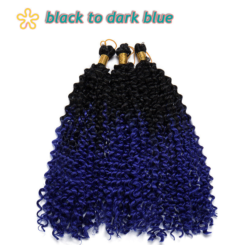 14-Inch Water Wave Crochet Hair Extensions for Black Women - Synthetic Braids