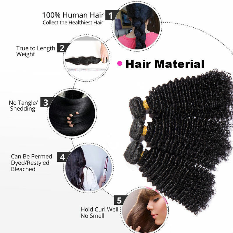 Human Hair Extensions Bundles - Virgin Loose Wave & Straight Weft Hair