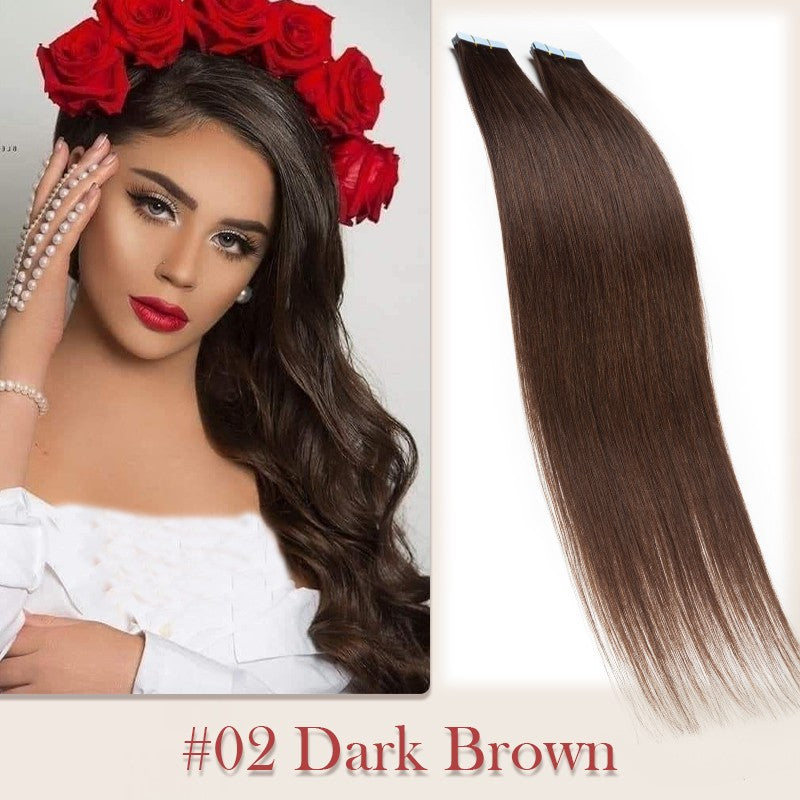 100g Invisible Tape-In Hair Extensions Remy Human Hair Full Head Thick