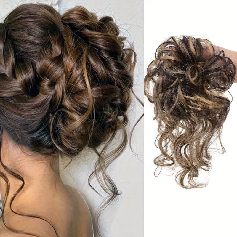 Messy Bun Hair Piece with Scrunchie - Natural Look Hair Extensions for Updos