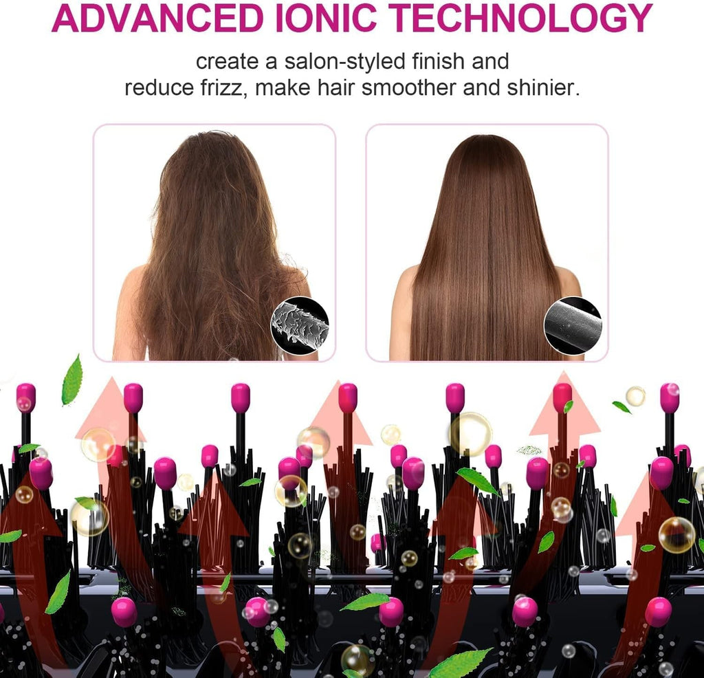 Dual Voltage Hair Dryer Brush for European Travel with 2.4'' Ceramic Barrel and Ionic Technology