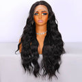 Long Wavy Black Brown 28 Inch HD Lace Front Middle Part Wig