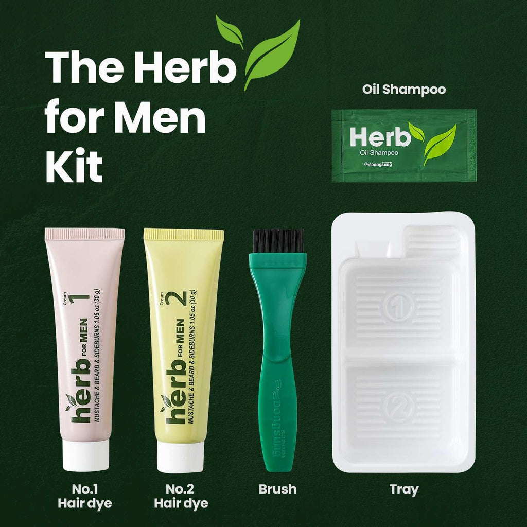 Herb for Men Mustache & Beard Dye - Dark Brown, PPD-Free, Ammonia-Free